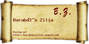 Barabás Zilia névjegykártya